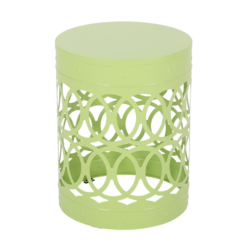 Outdoor Metal End Table -Large, Green