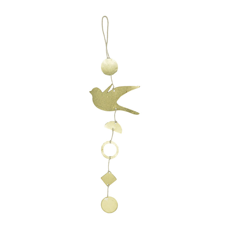  Bird Hanging Accent Brass Metal