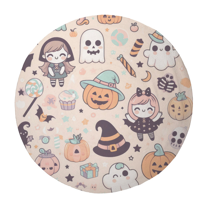 Tapis tressé Faded Frights, Rond 5 pi