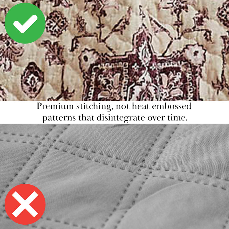 PERSIA 7-Piece Quilt Bedding Set by Southshore Fine Linens, Twin Quilt + 4 Additional Pieces, Purple Floral