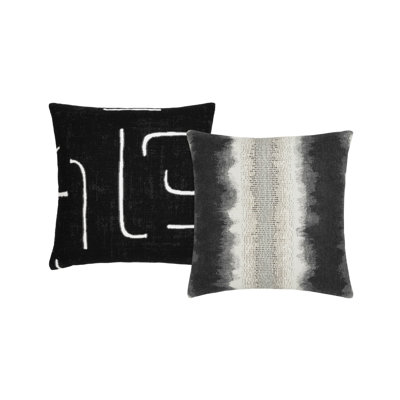 Charcoal Coordinated Set of 5 Indoor & Outdoor Throw Pillows