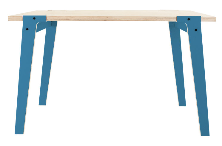 Giedi Birch Rectangular Dining Table, Iris Blue