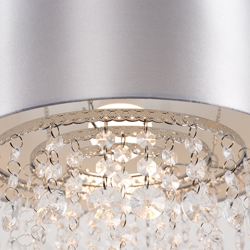 Jesmond 33cm H Fabric Drum Pendant Shade, No, Grey