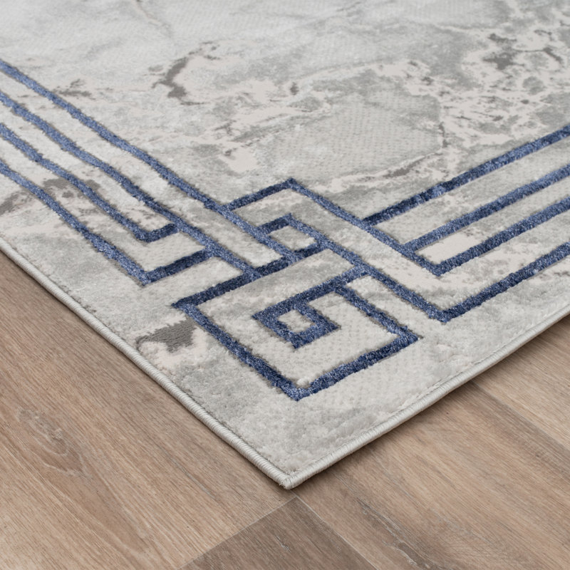 Tapis noir / gris / ivoire / beige Monaco Series, Rectangle 5 pi 3 po x 7 pi 3 po