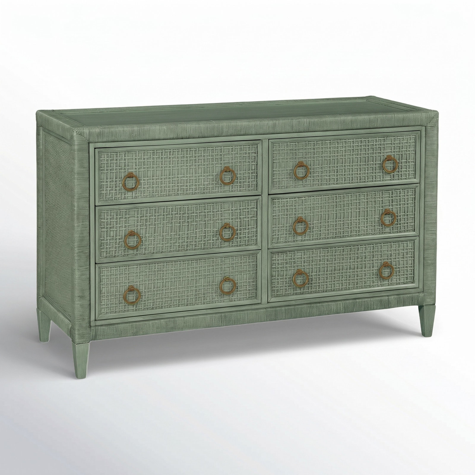 Monterey 54" Double Dresser, No, Brass, Mineral