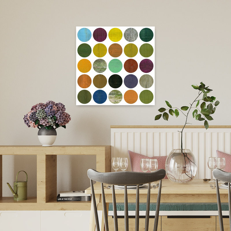 Rustic Rounds 4.0, art abstrait contemporain, H 18 po x l 18 po