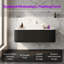 Meuble-lavabo flottant 48 po avec rebords courbés et lavabo en céramique 48 po-186056360