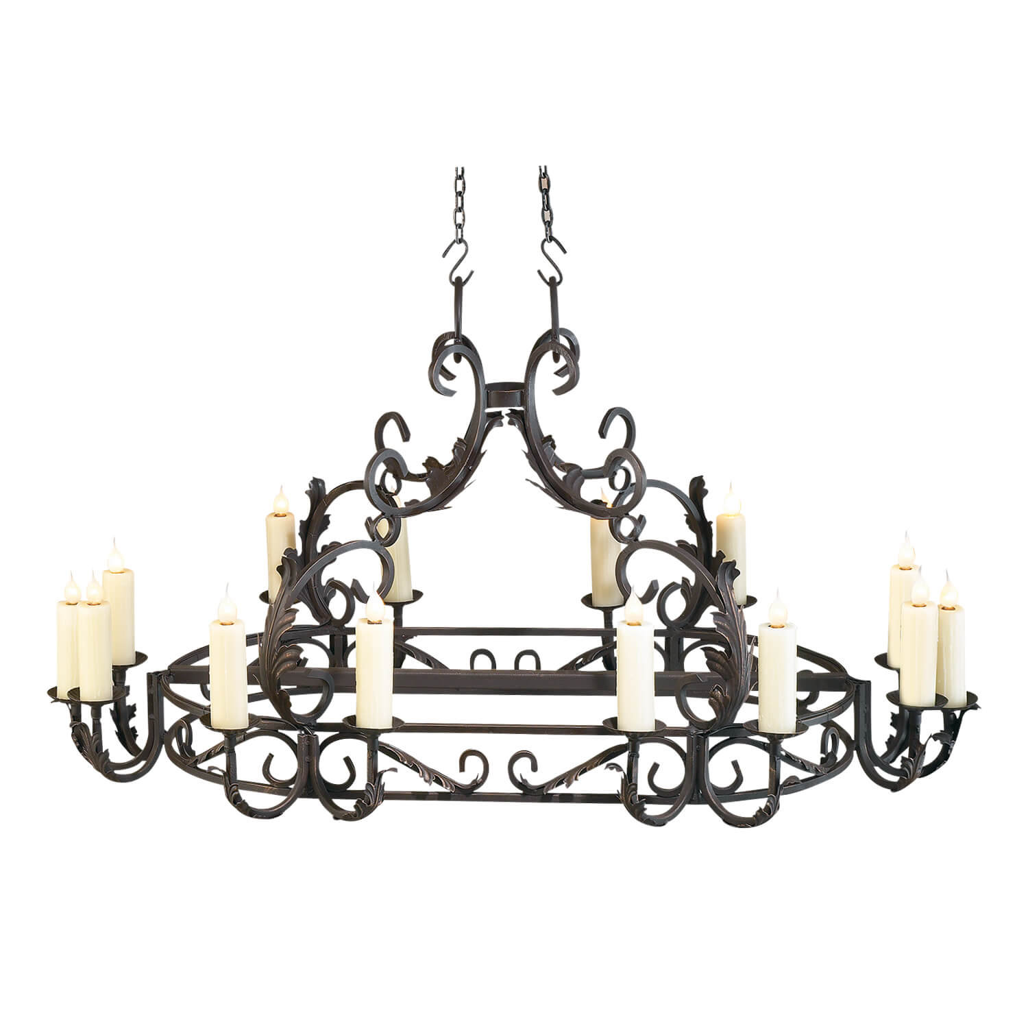 Chandelier Storage Racking Ashore Lighting Leaf Metal Handcrafted Oval Chandelier Pot Rack | Wayfair