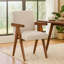 Ensemble de 2 chaises de salle à manger Cid Jose, polyester beige, bois de noyer brun