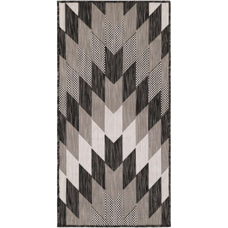 Tapis noir Aucun Nykeia, Tapis de couloir 2 pi x 4 pi 1 po