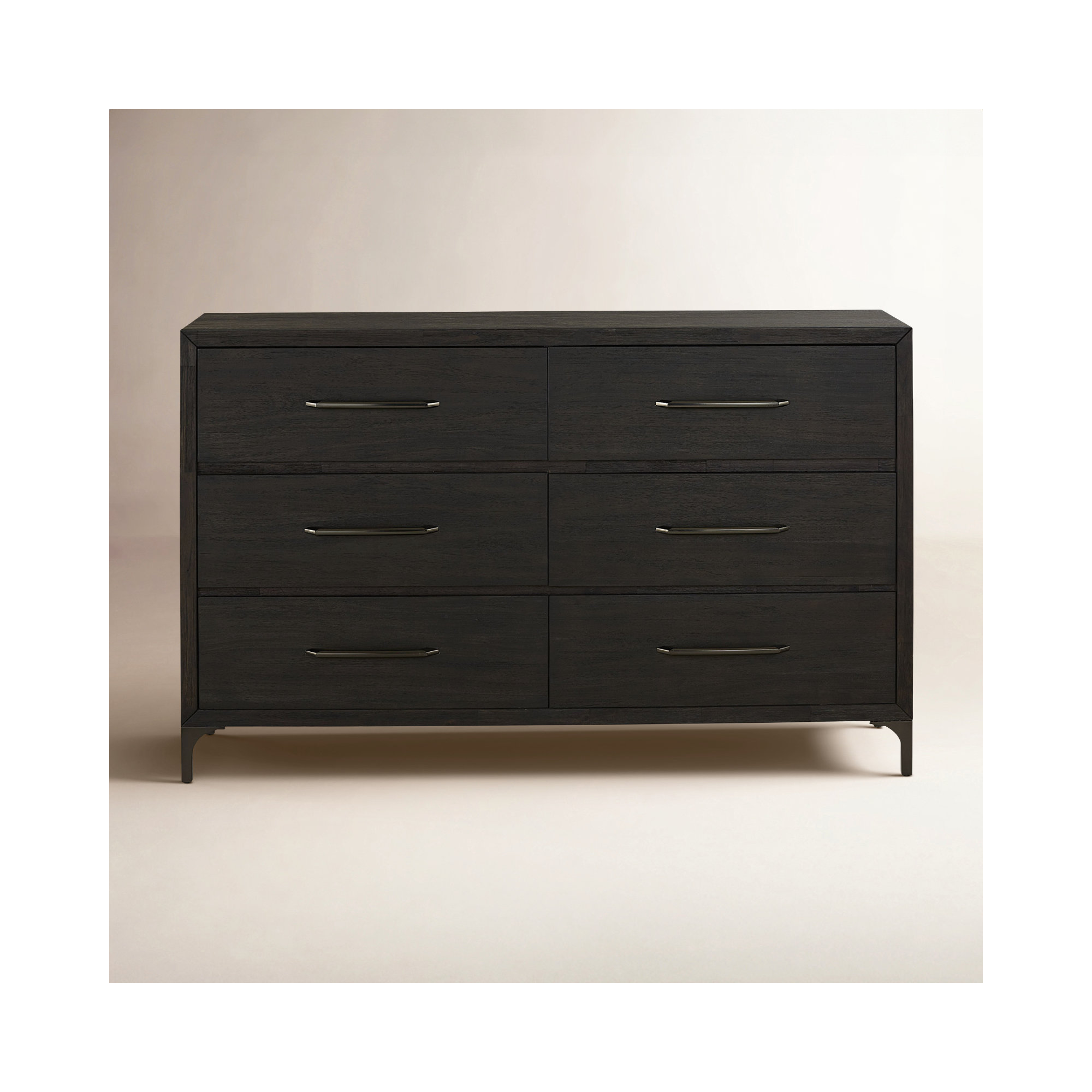 6 - Drawer Double Dresser, Vintage Coffee