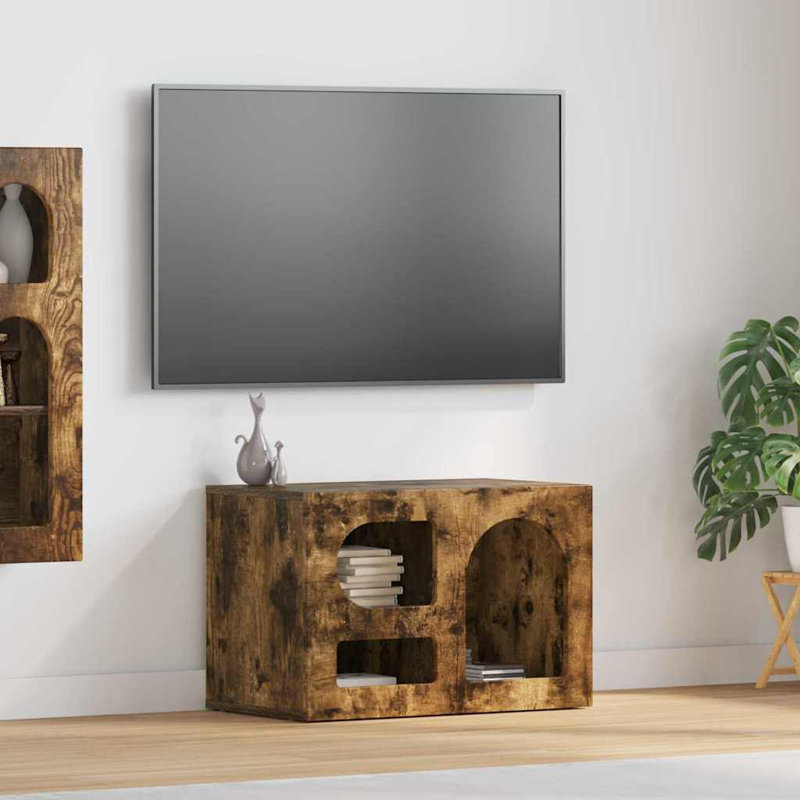 TV Stand, 40cm H x 60cm L x 35cm W, Smoked Oak