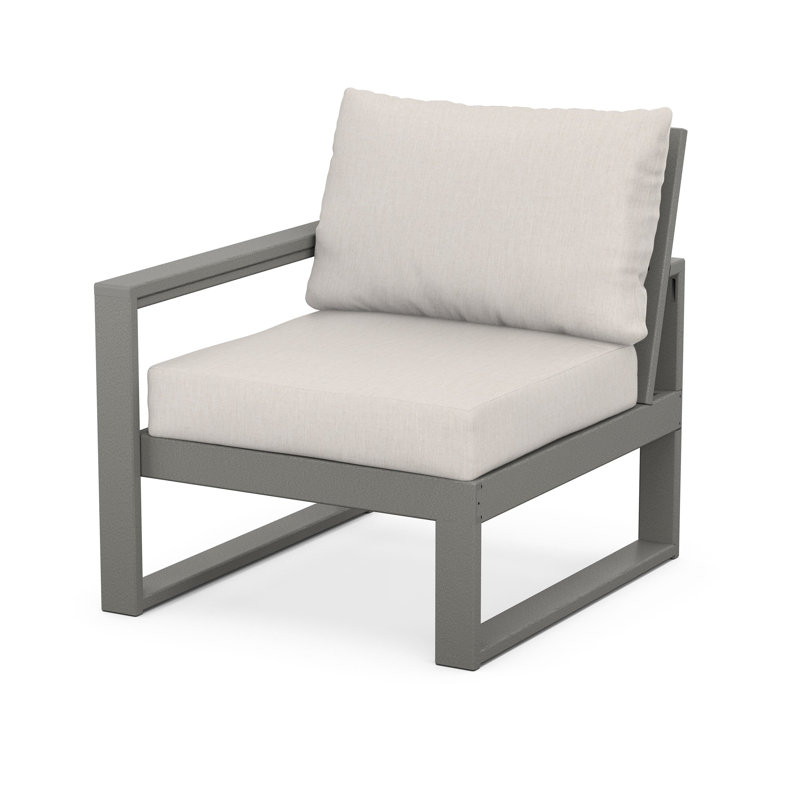 POLYWOOD Outdoor Lounge Chair, Cast Ash, Slate Gray