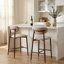 Tabouret de comptoir moderne rembourré avec dossier et structure en métal massif (ensemble de 2)-43407562-42689843