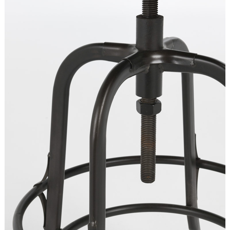 Swivel Solid Wood Adjustable Height Stool, Black
