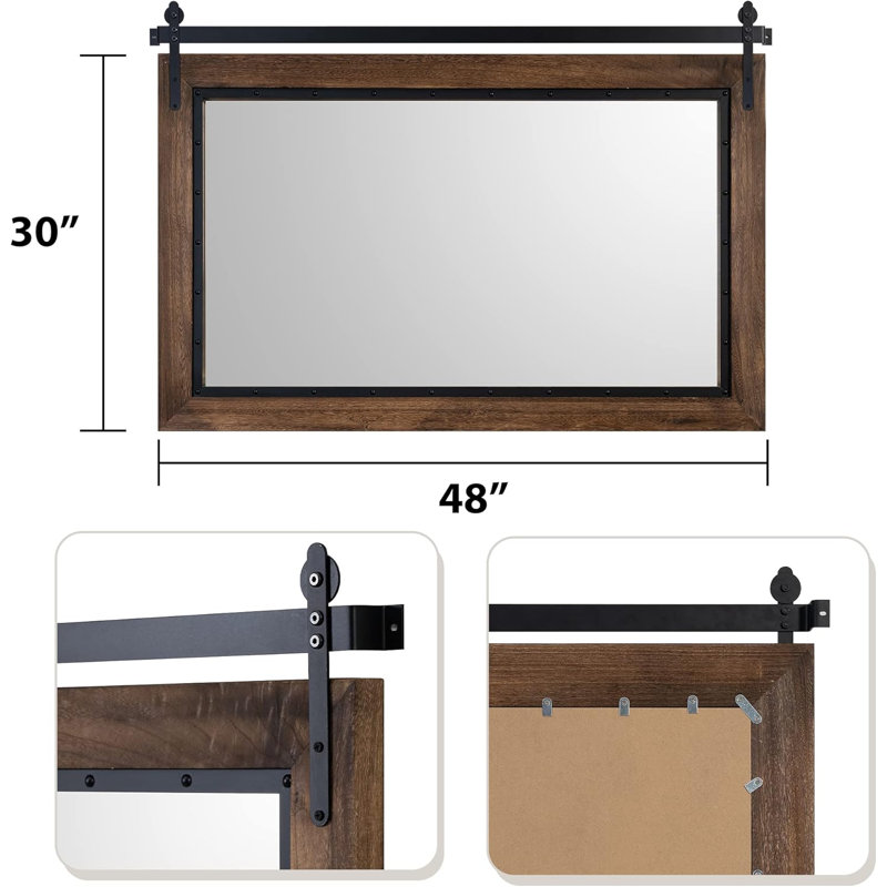 Miroir mural de salle de bain Farmhouse, 30 po x 48 po