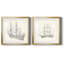 Croquis de bateau antique I Croquis de bateau antique I - ensemble de 2 reproductions de dessins encadrés-159936363-158474814-159936359