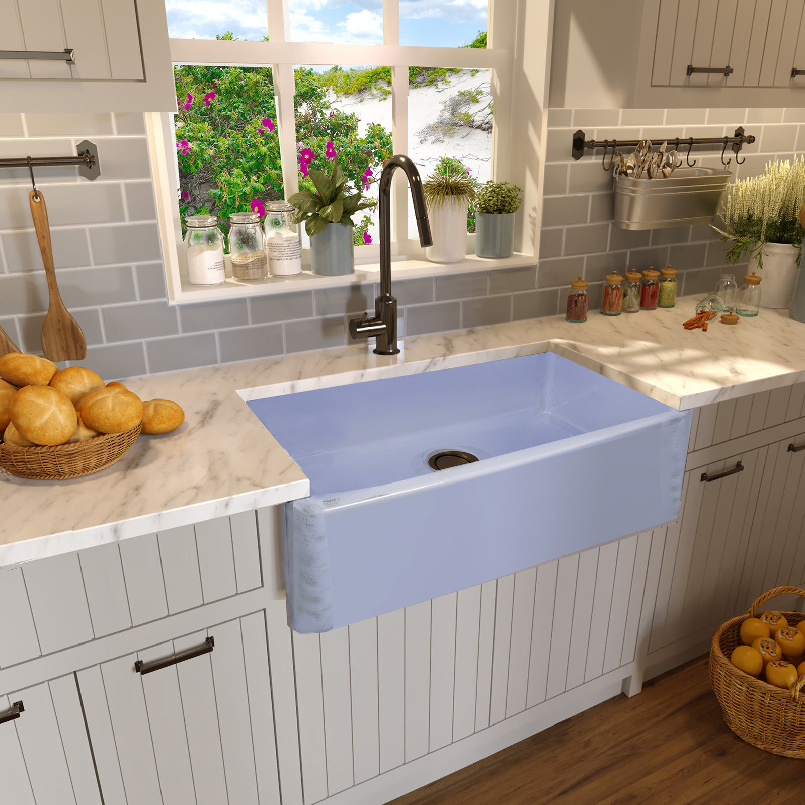 Vineyard 30" Fireclay Farmhouse Kitchen Sink, Shabby Sugar