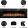Recessed & Wall Mounted Electric Fireplace, Remote Control w/ Timer, Adjustable Flame Color & Speed