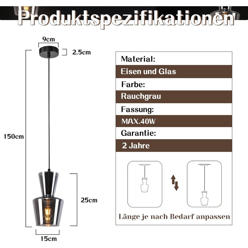 1 - Light Matte Black Cylinder Pendant
