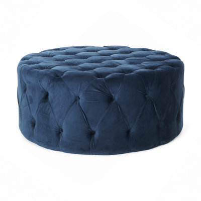 Velvet Round Tufted Ottoman