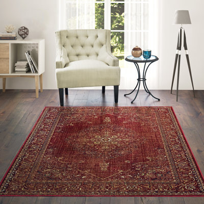 Tapis rouge en coton Hudson Oaks