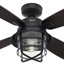 Ventilateur de plafond standard à 4 pales de 52 po avec télécommande et ensemble d'éclairage inclus Port Royale-45298684
