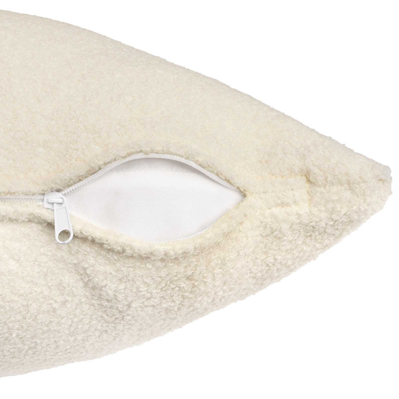 Light Grey Cushion Cover, Square 40cm, Cream