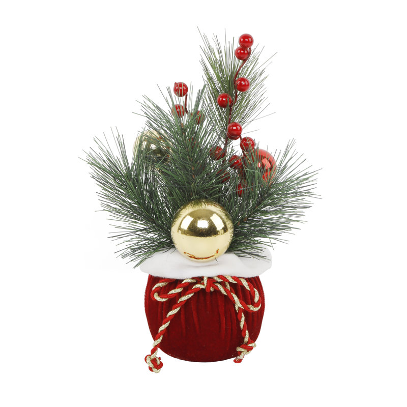 Arbre de Noël cachemire vert / rouge 12 po