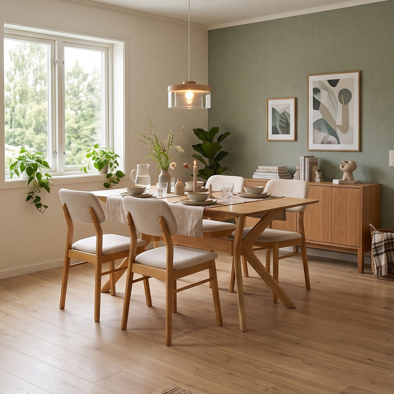 6 -Person Solid Wood Dining Set