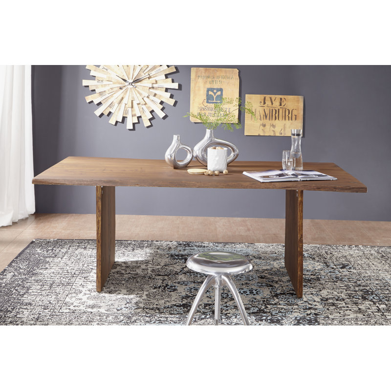 Pure Acacia Acacia Solid Wood Dining Table, H76 x L100 x W220cm, Brown