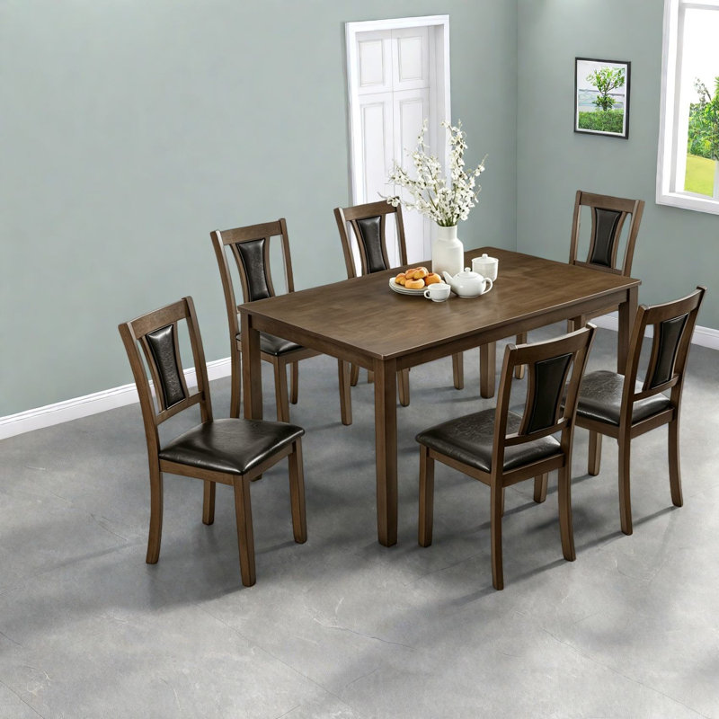 Ensemble de table de salle à manger moderne (doit inclure la table et la chaise), bois de noyer