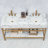 60 " W Freestanding Standard Free Standing Single Double Vanity Bathroom Vanity With Engineered Stone Top-377014936-376968907