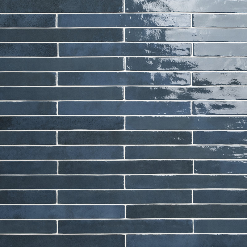 Carrelage de sol et de mur en brique de porcelaine brillante 2 po x 18 po Westley, Nuit de l'amiral