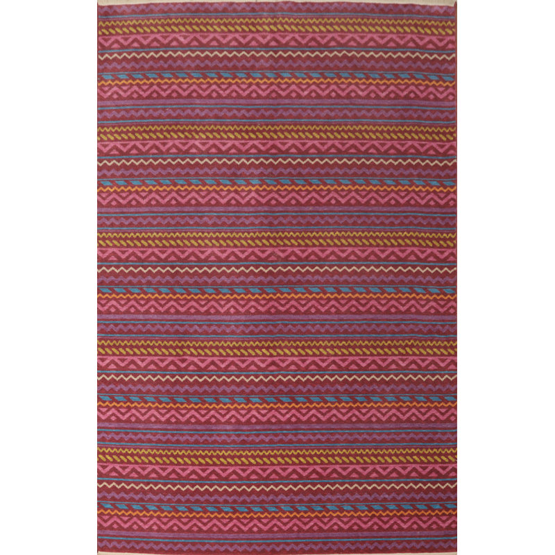 Tapis à chevrons de style Gabbeh 6 x 9