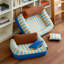 Canapé-lit Cabana pour chien et chat avec traversin enveloppant de 7,8 po, bleu océan