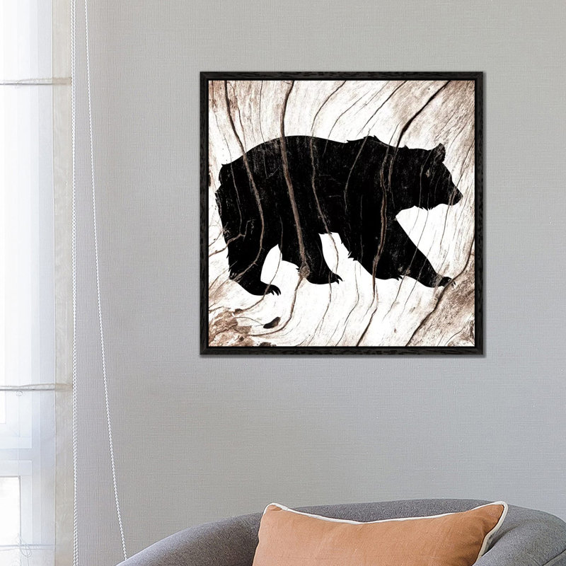 Black Bear by 5by5collective - Gallery-Wrapped Canvas Giclée on Canvas, Black Floater Frame, 66.04 cm H x 66.04 cm W