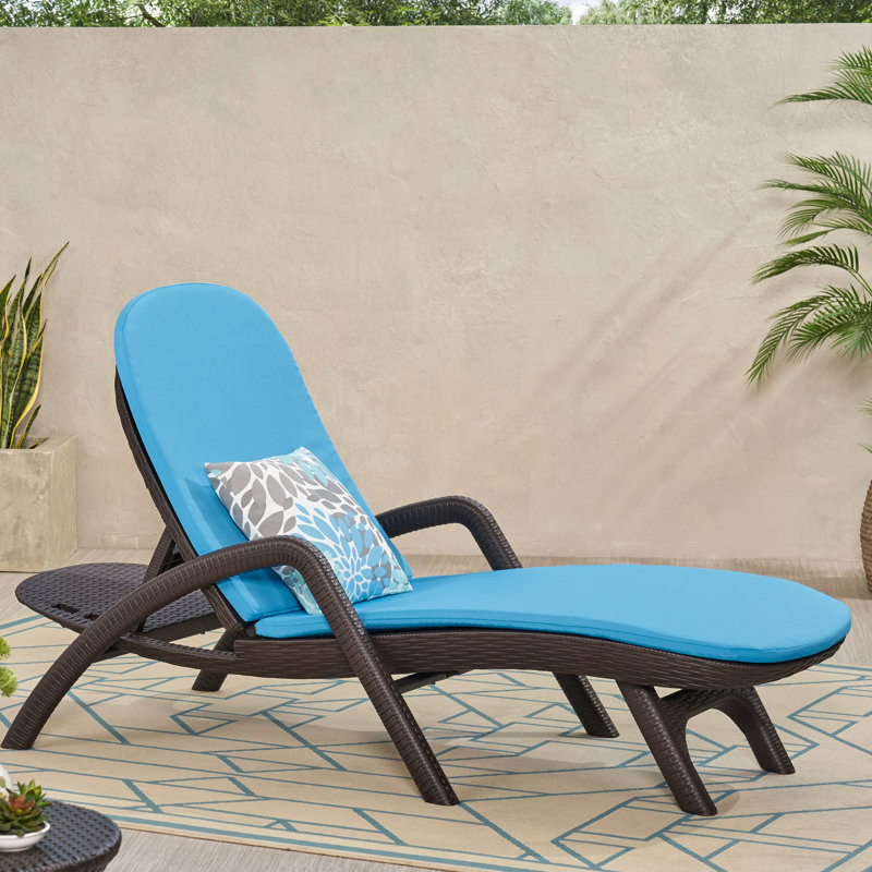 Chaise longue confortable avec coussin - Chaise longue de plage en polypropylène brun foncé