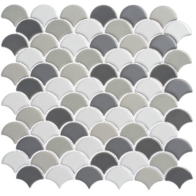 Carreau de mosaïque pour mur et plancher écaille de poisson 0,75 po x 1,75 po Chime