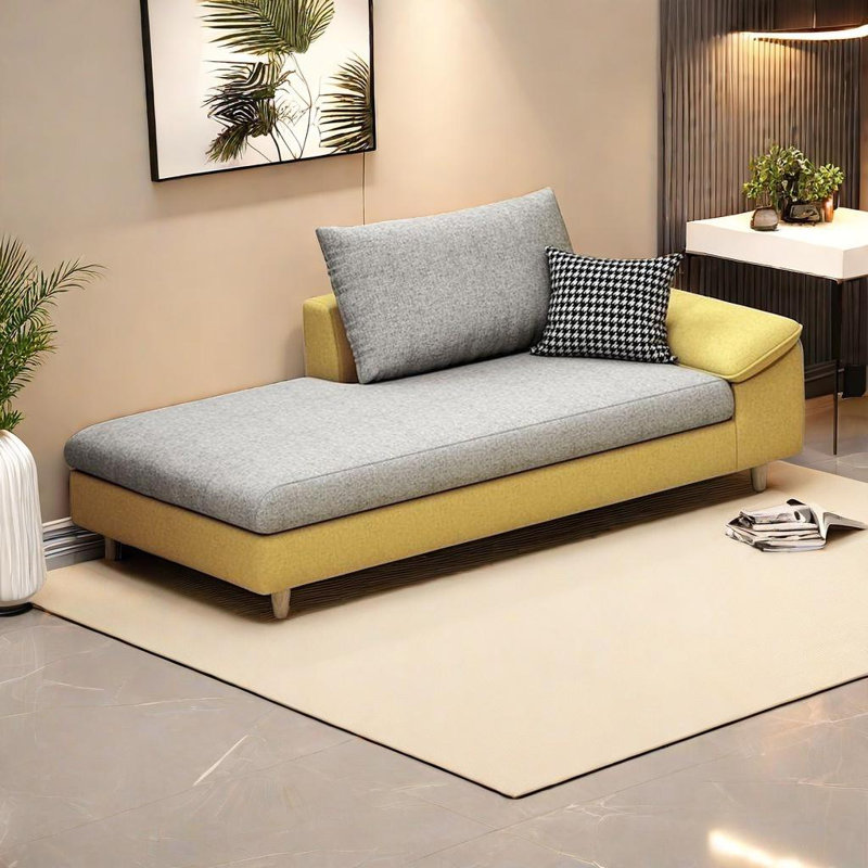 Chaise longue Soft Touch, Orienté à droite, Gris clair