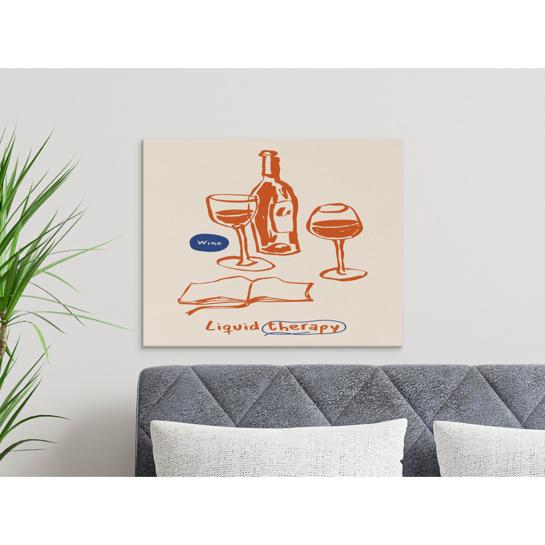 Liquid Therapy Wine Book Art Canvas