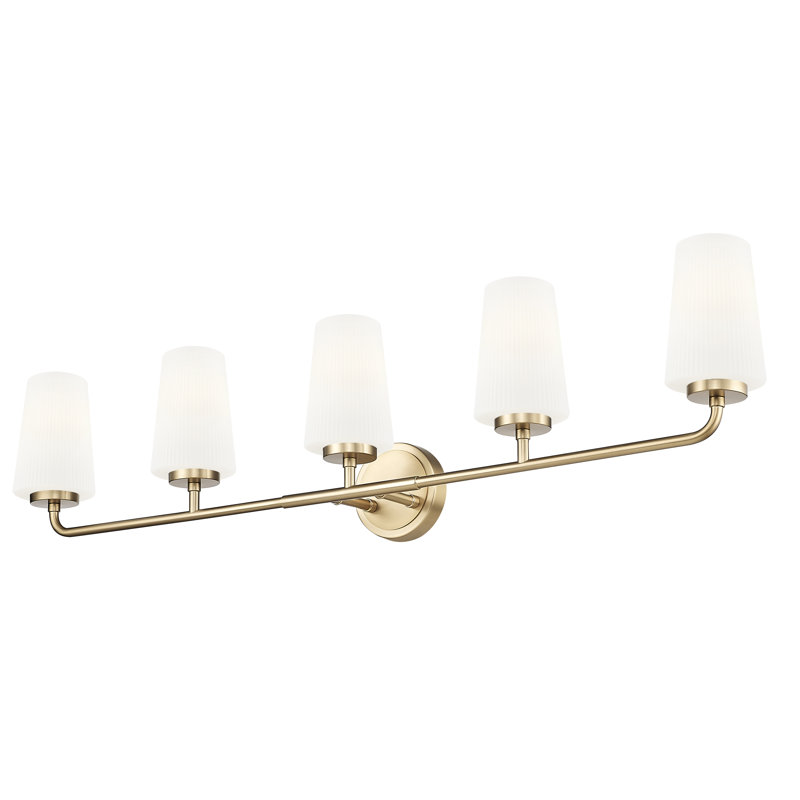 Mathieson Vanity, Gold, 5 Lights, 9.5" H x 40" W x 6.5" D