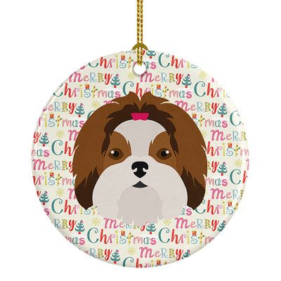 Ornement suspendu Imperial Shih Tzu Merry Christmas
