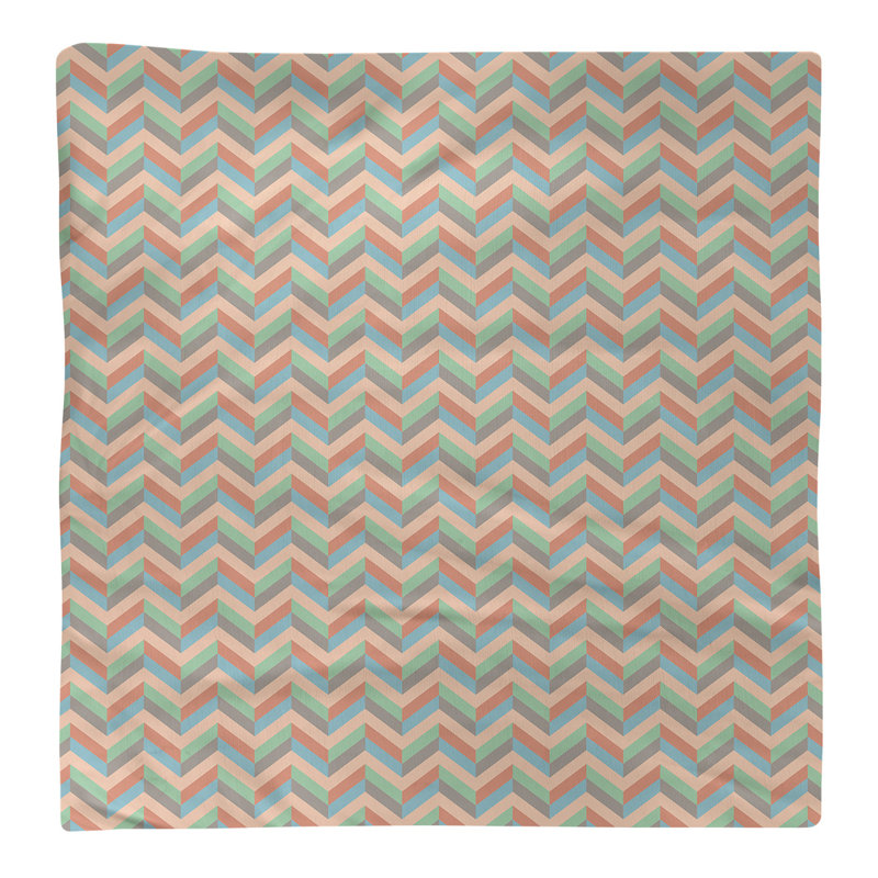 Serviette en coton chevron, 0,1 po x 22 po x 22 po, Orange / multicolore, Sergé de polyester