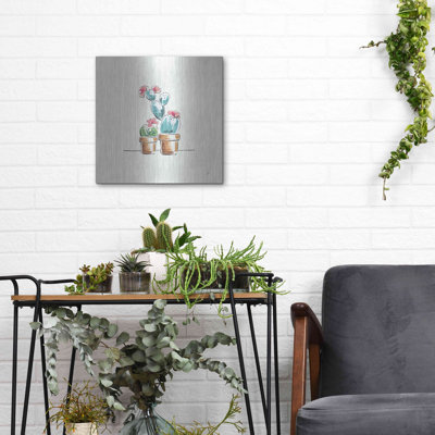 «Desert Bloom V» par Daphne Brissonet, art mural en métal, 12 po x 12 po