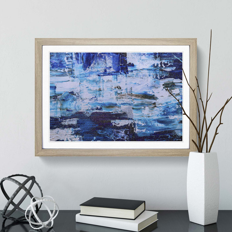 Abstract Art Painting Vol.6 by S.Johnson - Picture Frame Painting Print, 27cm H x 36cm W x 2cm D, Oak Framed