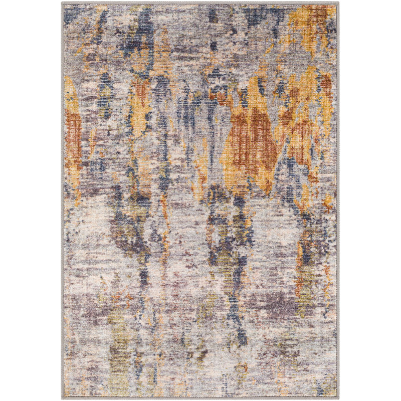 Mckellar Abstract Indoor Rug, Rectangle 6'7" x 9'