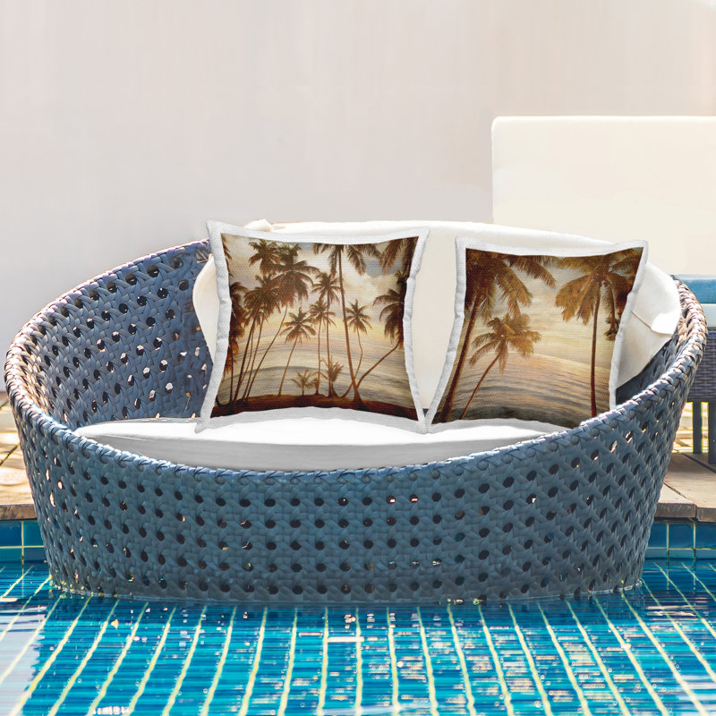 Ensemble de coussins 2 pièces Summer Beach Tropical Sunset par John Seba