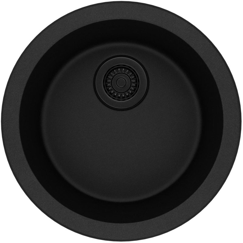 Quartz Classic 18-1/8" x 18-1/8" x 7-1/2" Dual Mount Kitchen Sink, Black