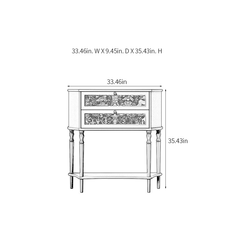 Retro Multifunctional Art Console Table
